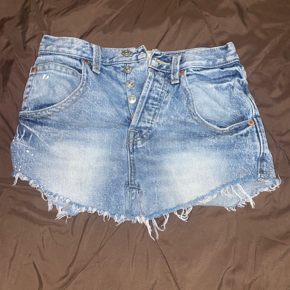 We The Free Light Blue Denim Shorts